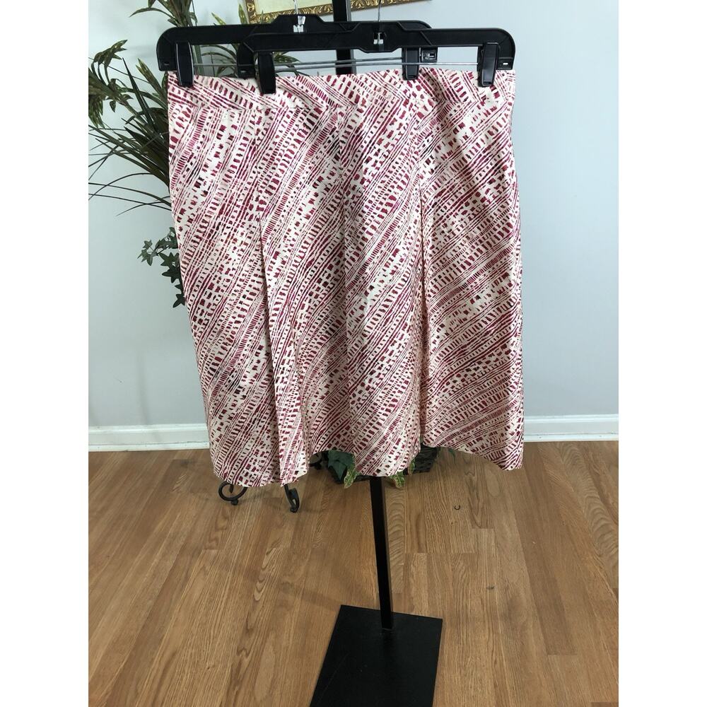 Merona Women Sz 14 Box Pleats Skirt 100% Silk Zipper Back School Girl Academia